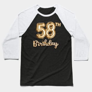 58th Birthday Gifts - Party Balloons Gold Baseball T-Shirt